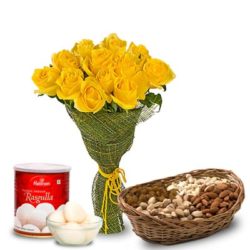 Yellow Roses with dry fruits